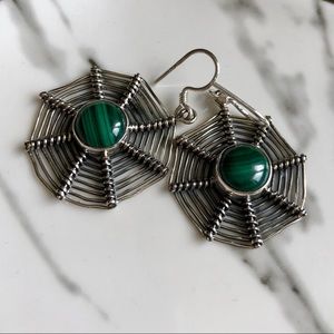 Earrings Malachite & Sterling Silver